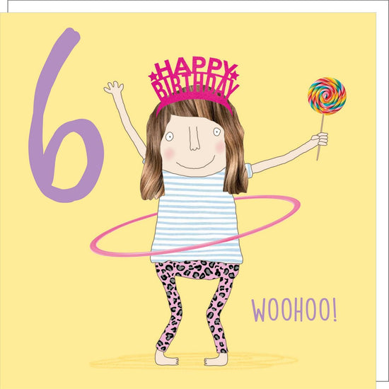Hula Six - 6th Birthday Card