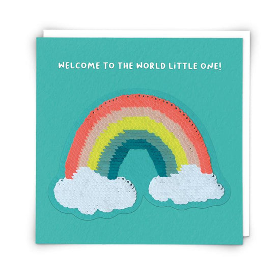 Welcome to The World Little One - Baby Sequin Patch Card
