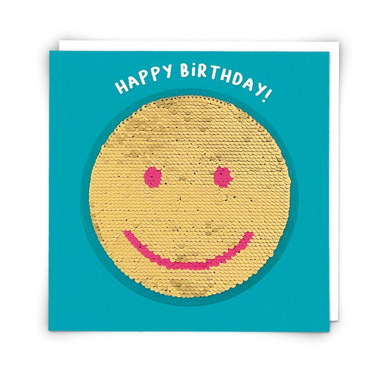 Smiley - Birthday Sequin Patch Card