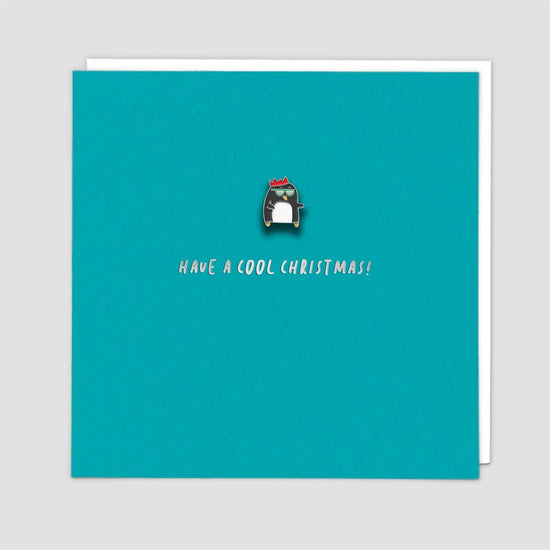 Cool Penguin - Christmas Pin Card
