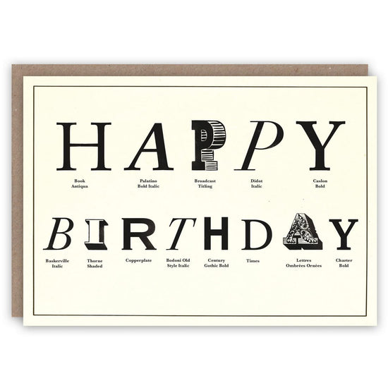 Typographic Birthday - Birthday Card