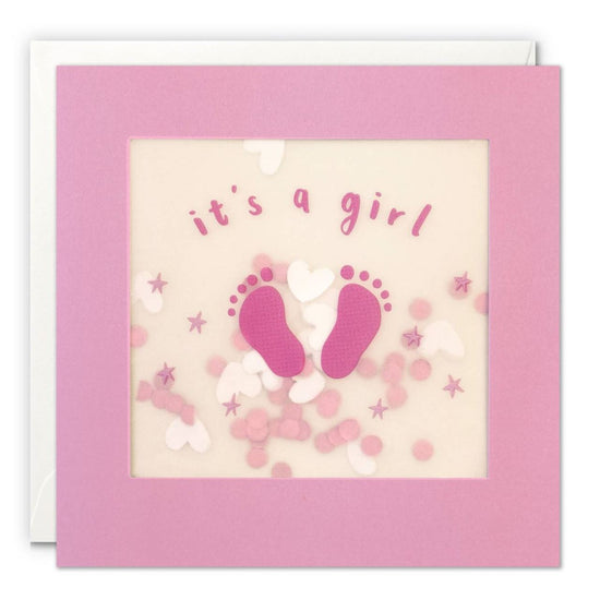 It's A Girl Feet - Shakies Baby Card