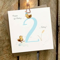 You're 2 Today Blue - 2nd Birthday Card