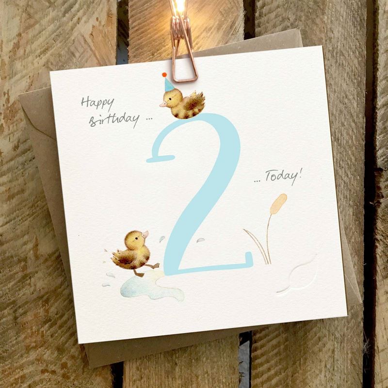 You're 2 Today Blue - 2nd Birthday Card