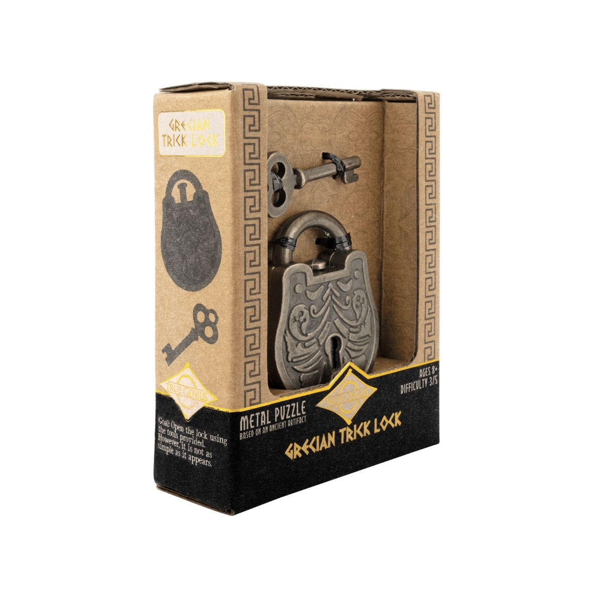 Project Genius Grecian Trick Lock – Theodorus' Key and Lock Puzzle Mechanical Puzzles