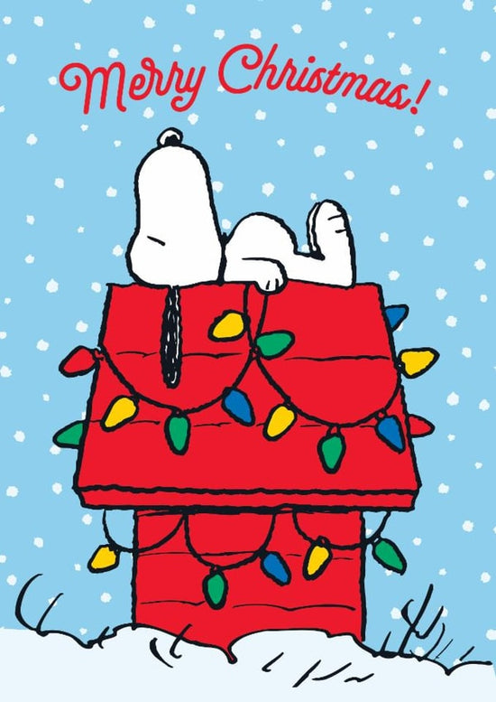 Snoopy Merry Christmas Kennel Lights Card