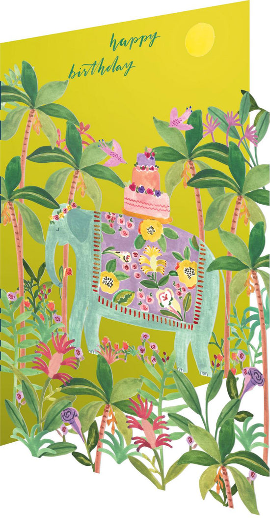 Happy Birthday Elephant - Birthday Laser Cut Card