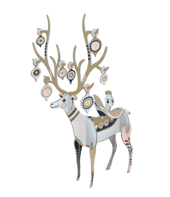 Folksy Reindeer Blue - Christmas Pop & Slot Decoration