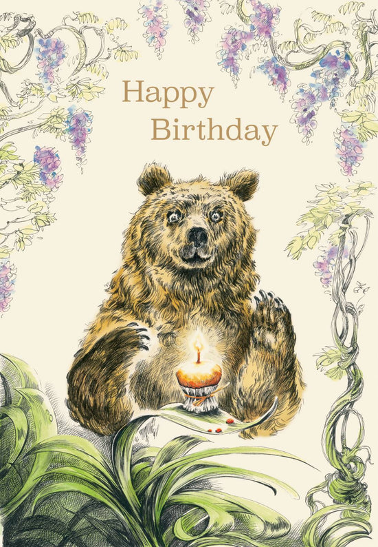 Bear With Cake - Petite Birthday Card