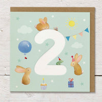 Bunny Party - 2nd Birthday Card