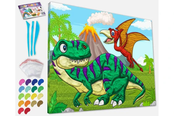 Dinosaurs Clay Painting 40x30cm