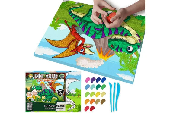 Dinosaurs Clay Painting 40x30cm