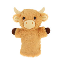 Keeleco 27 cm farm highland cow hand puppet