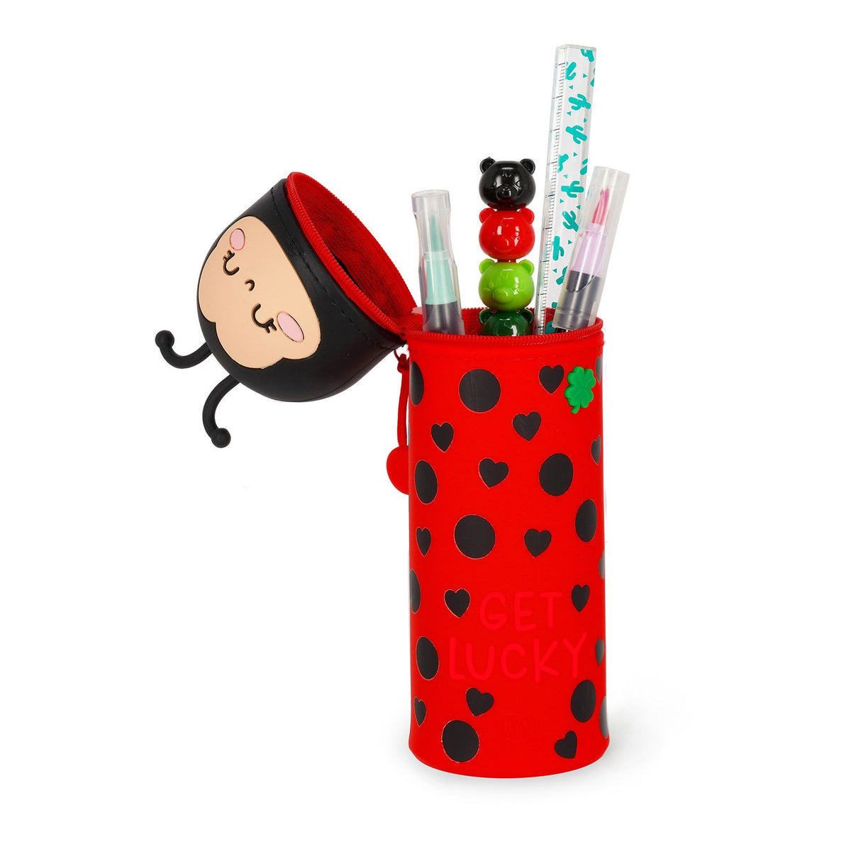 Legami 2-in-1 Silicone Pencil Case - Kawaii Ladybird
