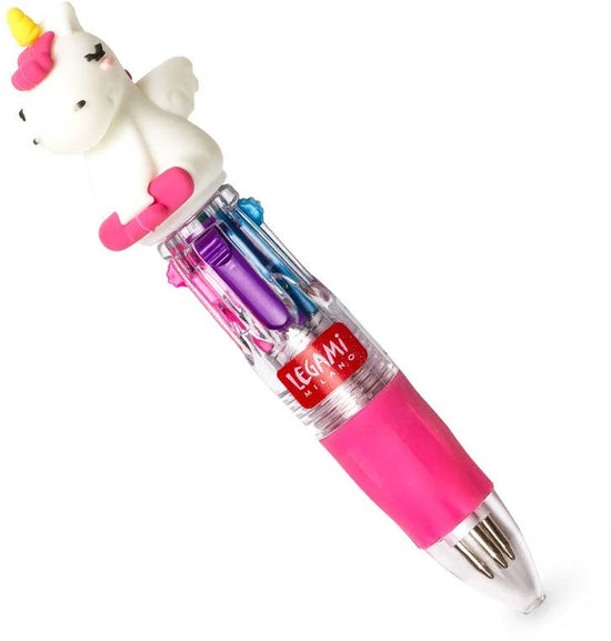 Legami Mini 4-Colour Ballpoint Pen Mini Magic Rainbow - Unicorn