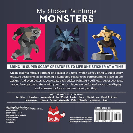 My Sticker Paintings: Monsters (10 Super Scary Creatures)