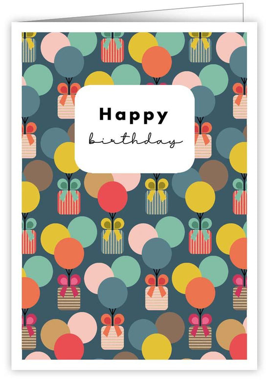 Presents And Balloons - Birthday Card