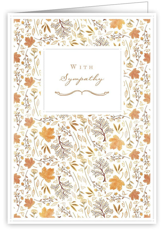 With Sympathy Gold Leaves - Sympathy Card