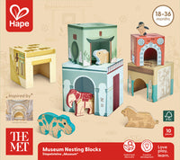 Hape x The Met Museum Wooden Nesting Blocks – 10 Pieces