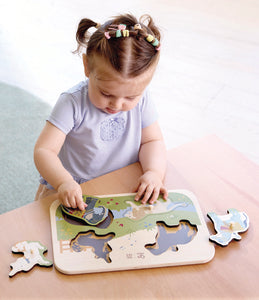 Hape x The Met Majestic Animals Wooden Peg Puzzle