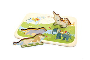 Hape x The Met Majestic Animals Wooden Peg Puzzle
