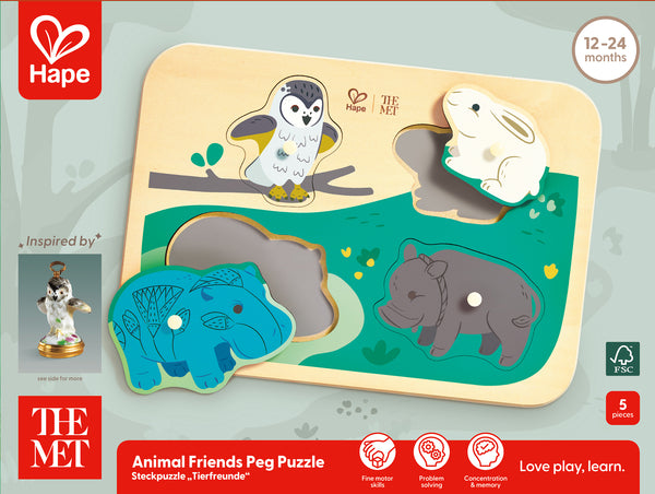 Hape x The Met Majestic Animals Peg Puzzle
