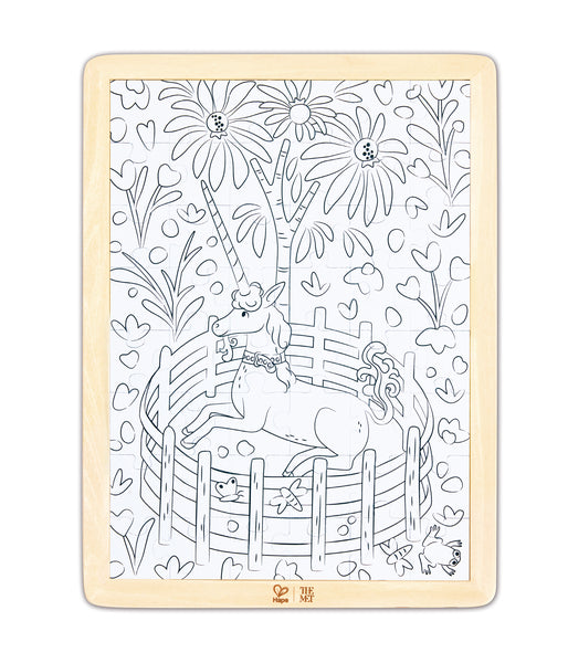 Hape x The Met Unicorn in a Garden Wooden Frame Puzzle – 48 Pieces