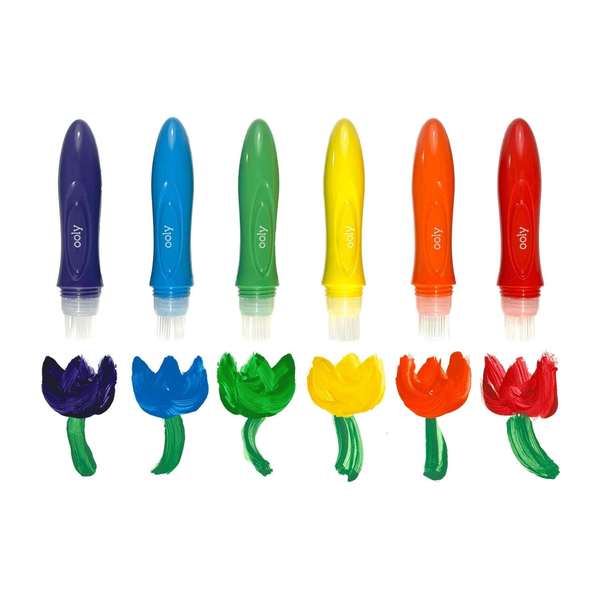 Ooly - Easy Squeezy: Squeezable Paint Brushes (Set of 6) Art Brushes