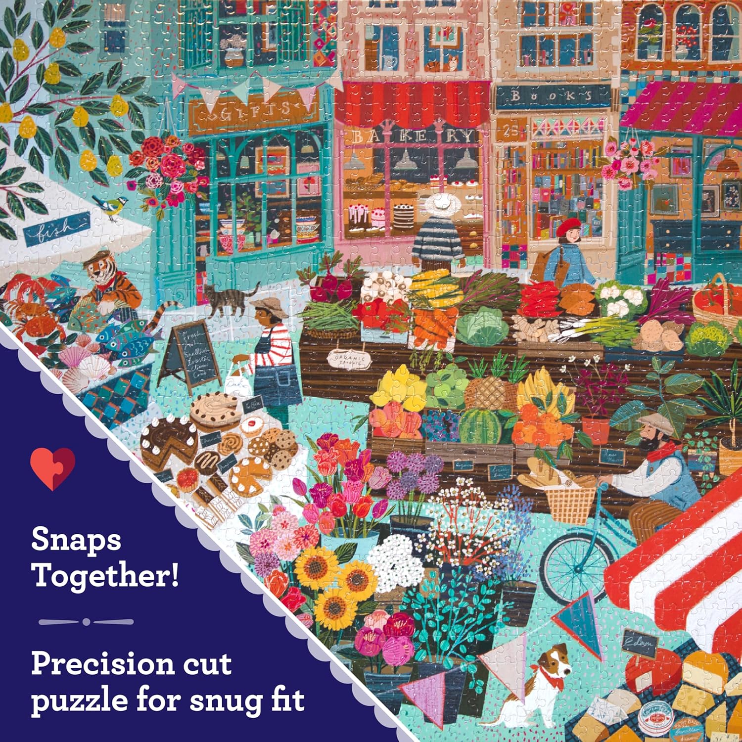 eeBoo 1000pc Puzzle: English Green Market