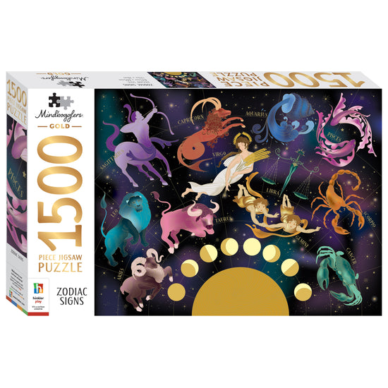 Mindbogglers Gold 1500pc Puzzle: Astrology (Zodiac Signs)