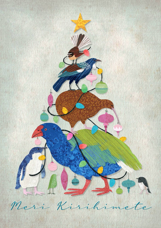 Christmas Bird Tree - Christmas Card