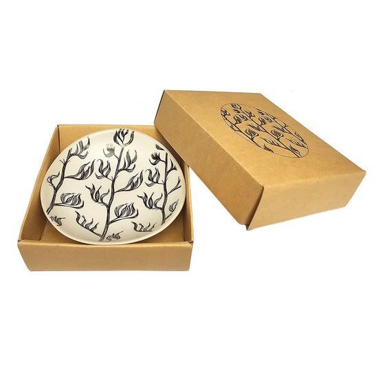 Harakeke Black On White - 10cm Porcelain Bowl