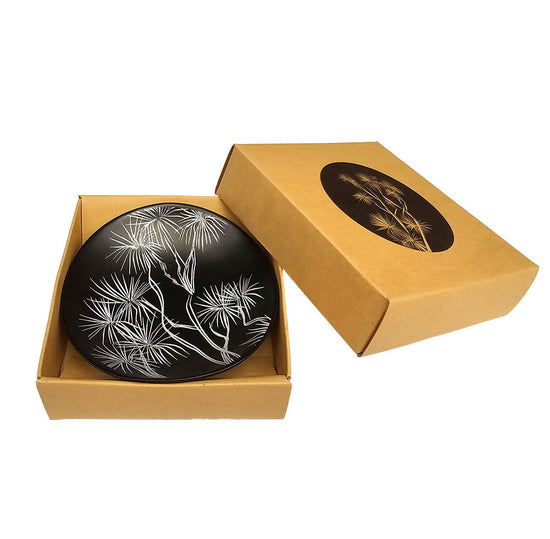 Ti Kouka White On Black - 10cm Porcelain Bowl