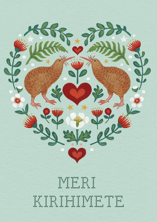 Kiwi Heart Xmas - Christmas Card