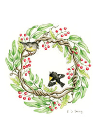 south-island-tomtits-supplejack-vine-wreath-christmas-card