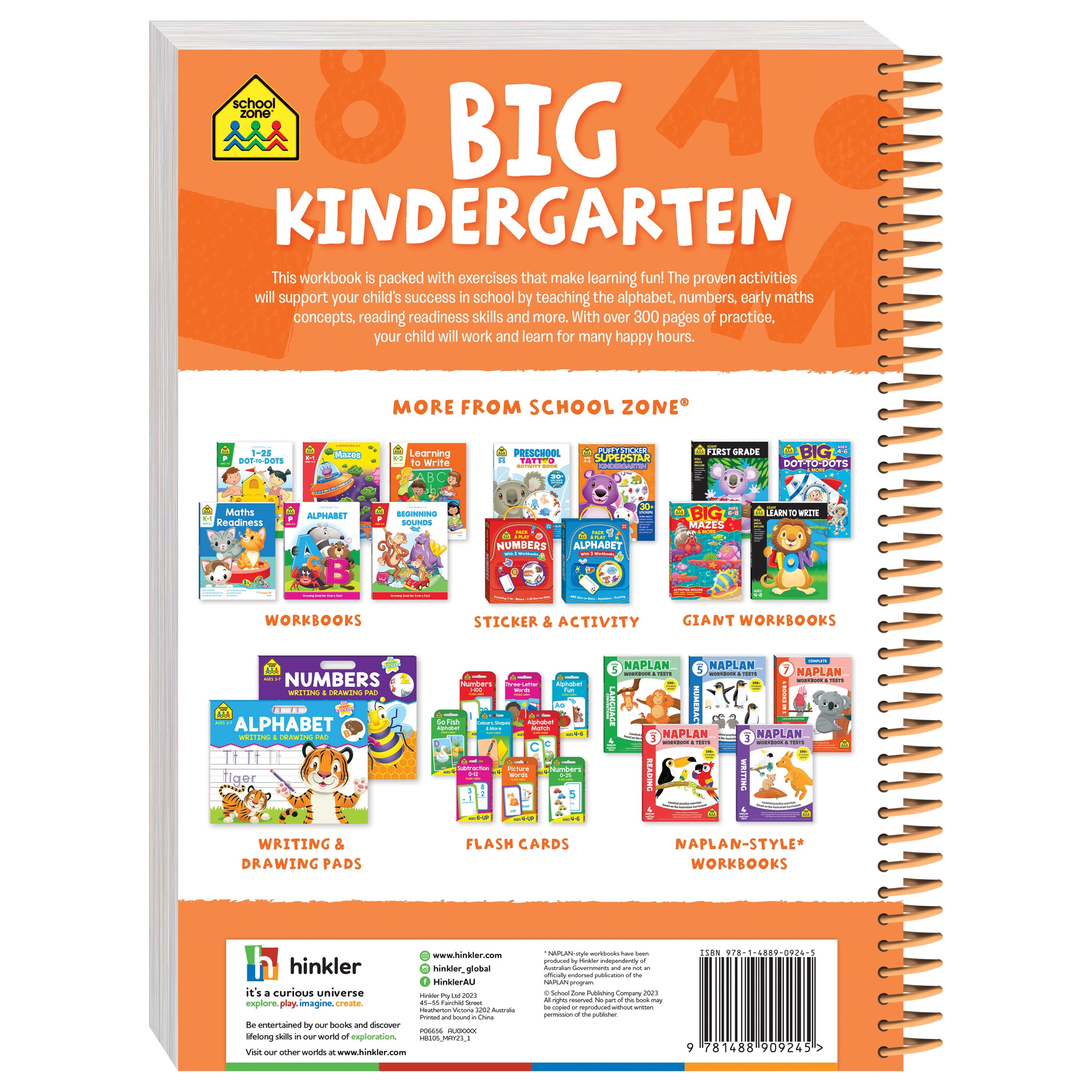 School Zone Big Spiro Workbook Kindergarten