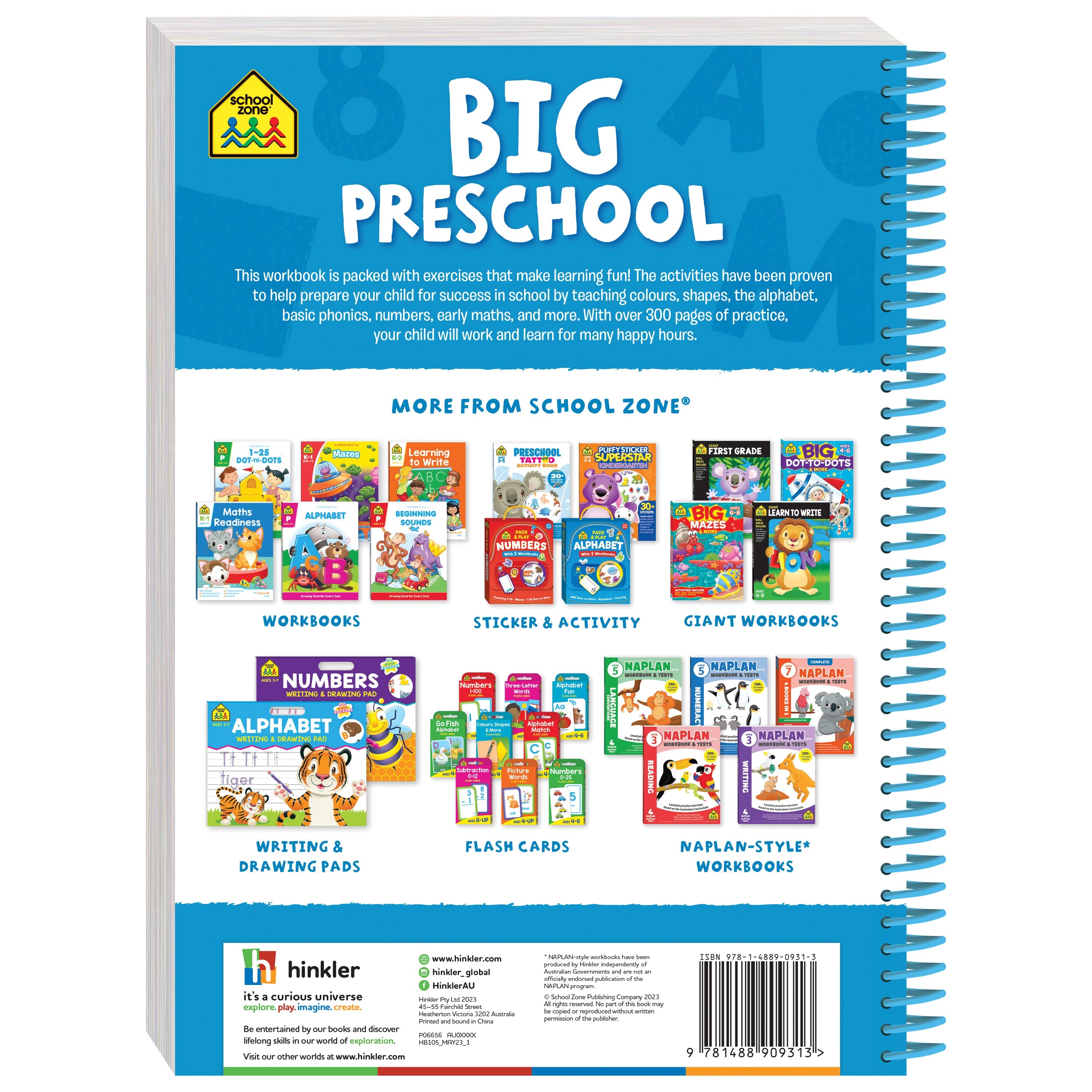School Zone Big Spiro Workbook Preschool