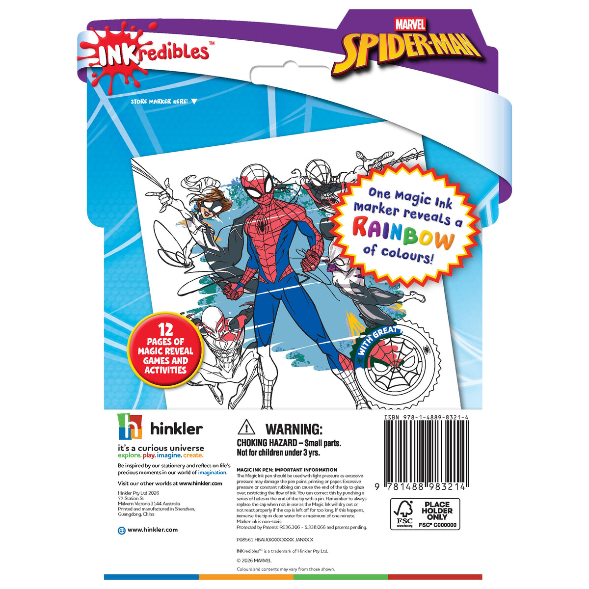 Hinkler Inkredibles Marvel Spider-Man Magic Ink Pictures