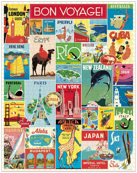 Cavallini & Co - Travel 1000 Pce - Vintage Puzzle