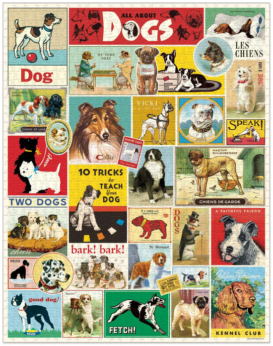 Cavallini & Co - Dogs 1000 Pce - Vintage Puzzle