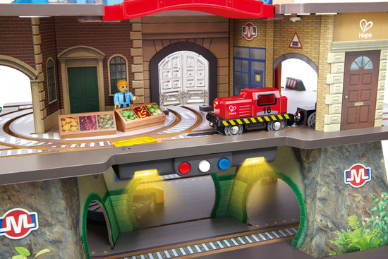 Hape Multi-Level Railway City Set