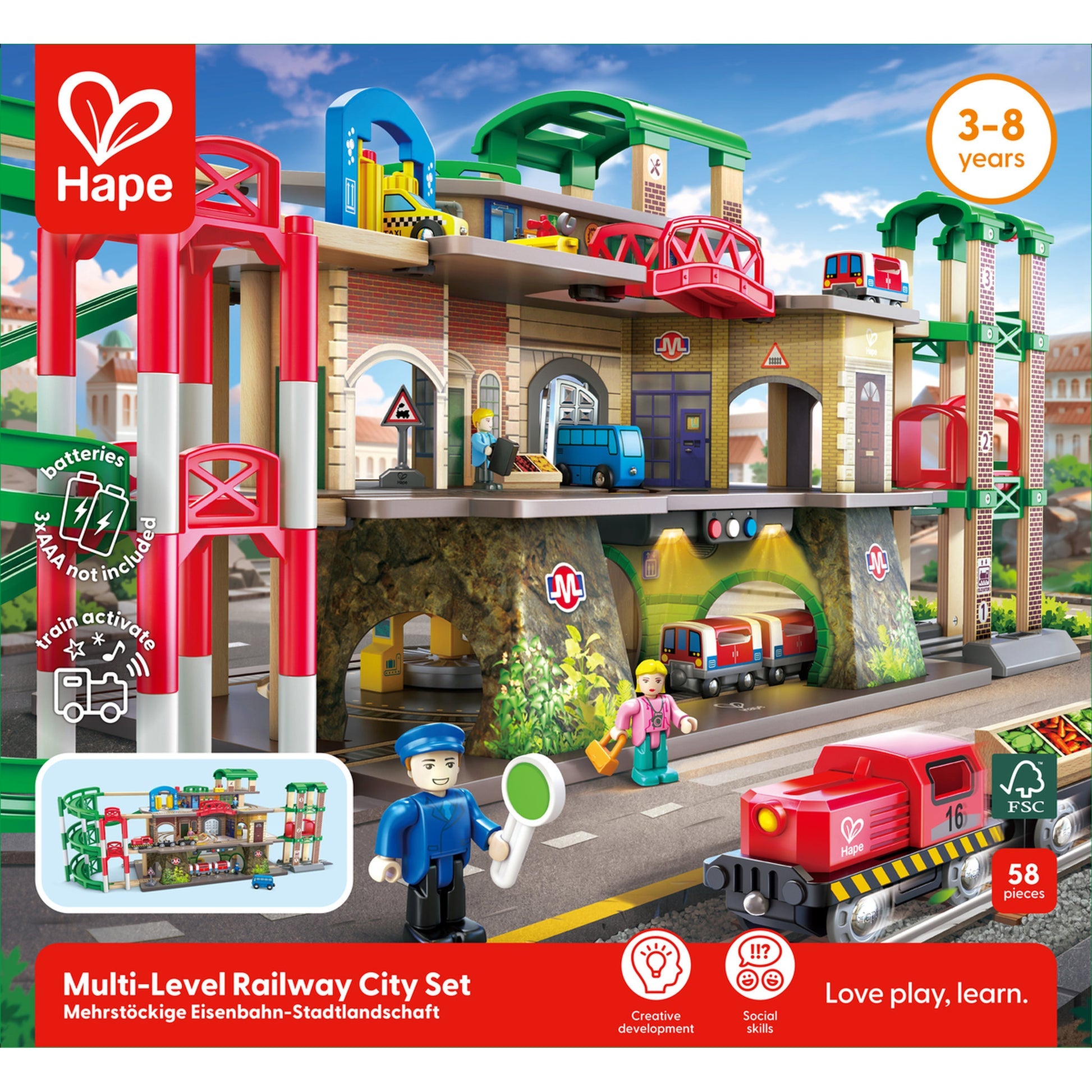 Hape Multi-Level Railway City Set