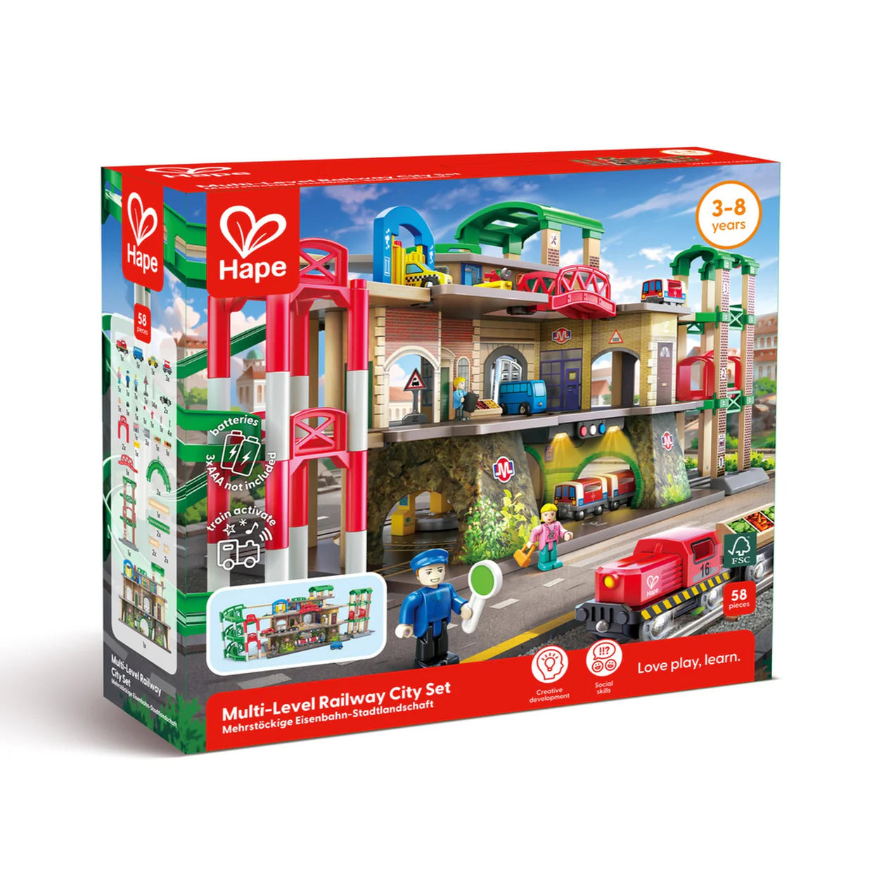 Hape Multi-Level Railway City Set