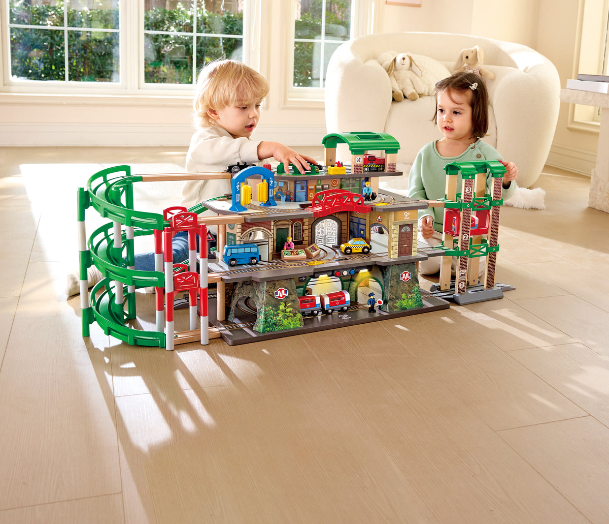 Hape Multi-Level Railway City Set Toy Trains & Train Sets