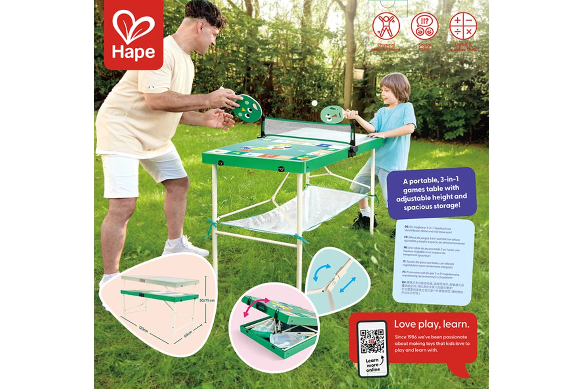 Hape 3 IN 1 Portable Games Table
