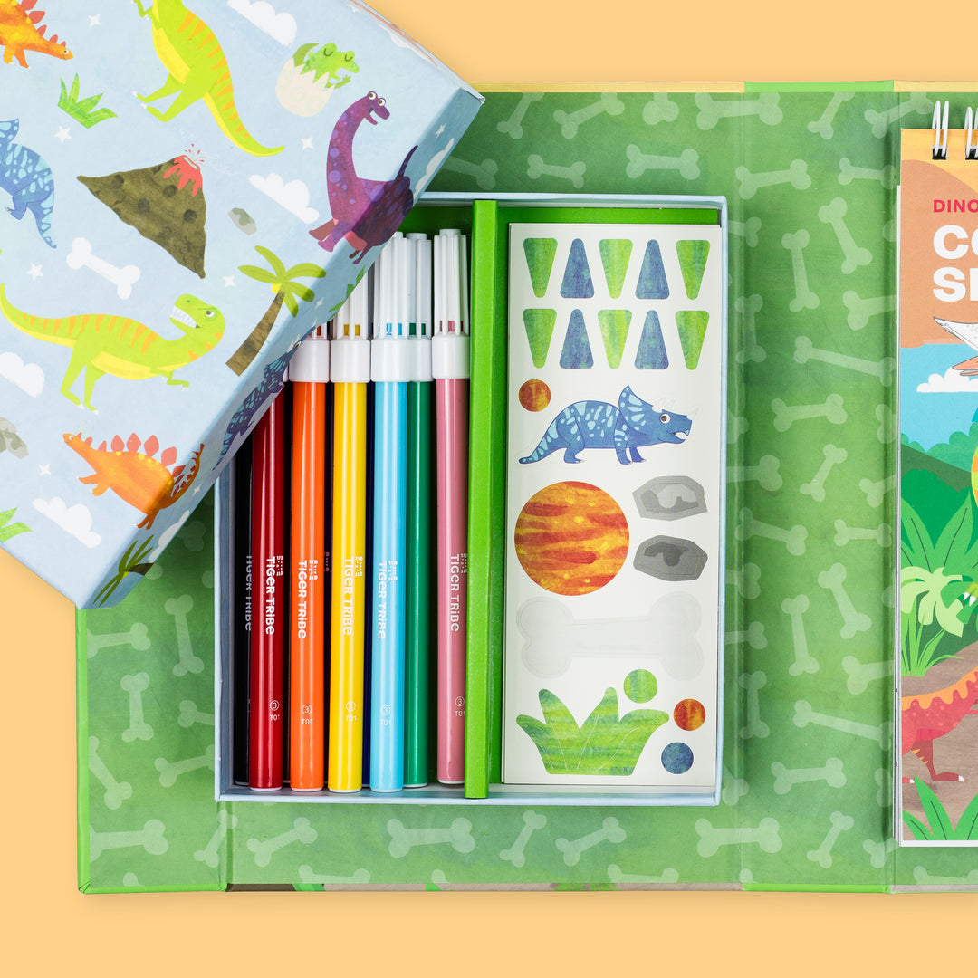 Tiger Tribe Colouring Set - Dinosaur