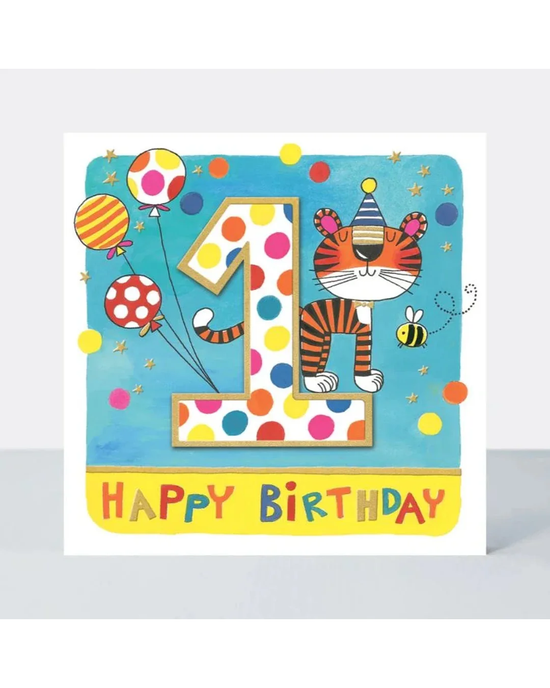 Age 1 Happy Birthday Tiger - 1st Birthday Card