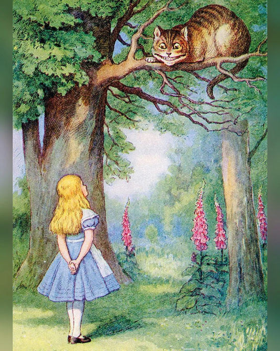Alice And The Cheshire Cat - Card