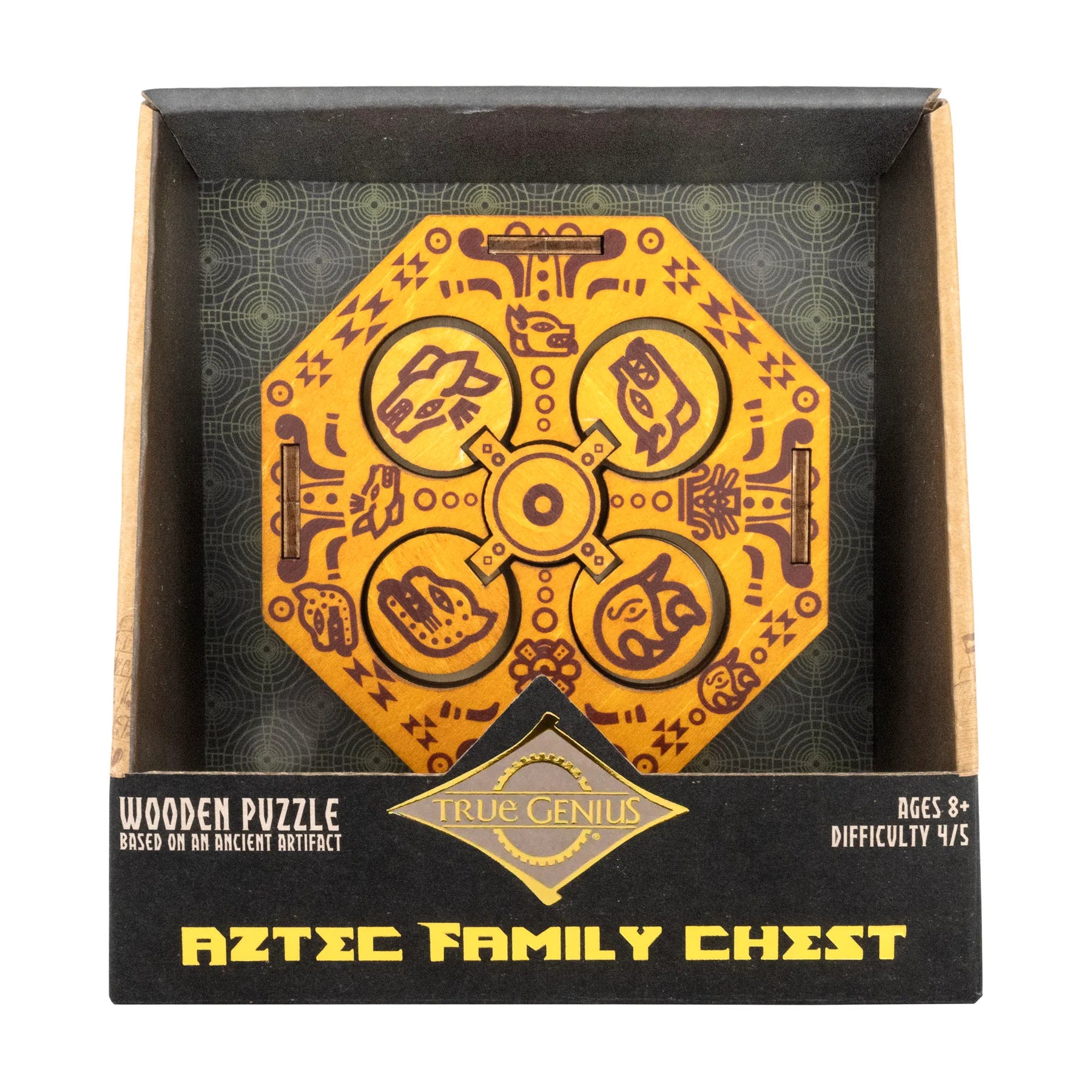 Project Genius True Genius Aztec Family Chest Wooden Puzzle Box
