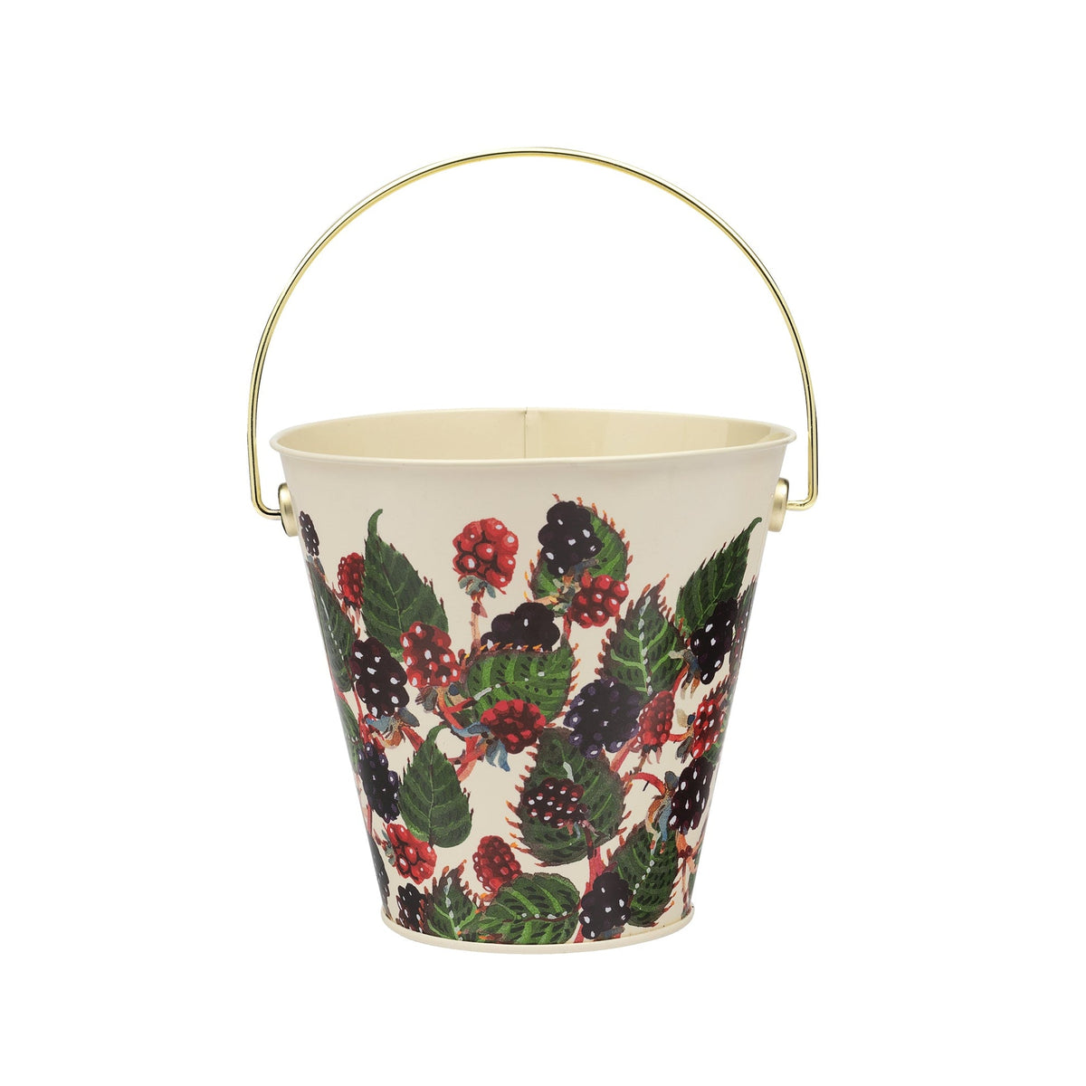 Emma Bridgewater Blackberries tin bucket with blackberry pattern and metal handle